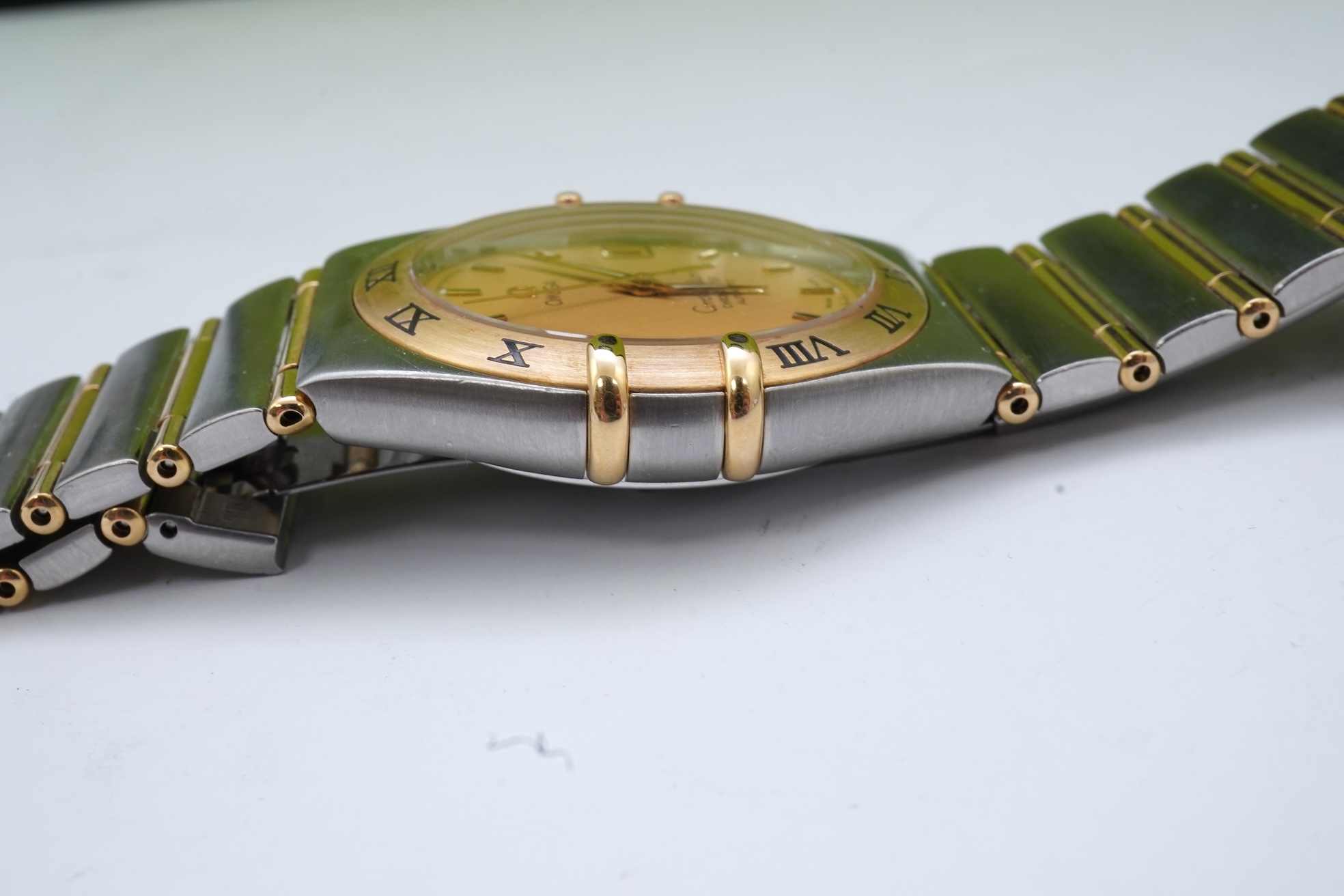 A gentleman's late 20th century steel and gold Omega Constellation Chronometer Automatic wrist watch